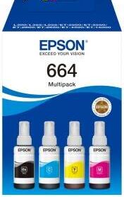 Epson 664 Pack de 4 Botellas de Tinta Originales C13T664640