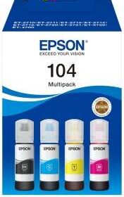 Epson 104 Pack de 4 Botellas de Tinta Originales - C13T00P640