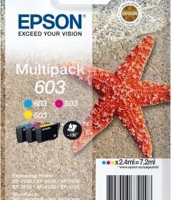 Epson 603 Pack de 3 Cartuchos de Tinta Originales - Cyan, Magenta, Amarillo - C13T03U54010