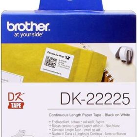 Brother DK22225 - Etiquetas Originales de Tamaño personalizado - Ancho 38mm x 30,48 metros - Texto negro sobre fondo blanco