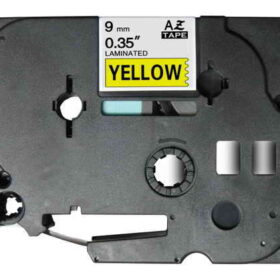 Brother TZe621 Cinta Laminada Generica de Etiquetas - Texto negro sobre fondo amarillo - Ancho 9mm x 8 metros