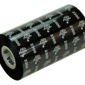 Zebra ZipShip 2300 Pack de 12 Cintas de Transferencia Termica Original Negro - Cintas de Cera - Nucleo 12.7mm, Ancho 84mm, Longitud 74m