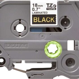 Brother TZe344 Cinta Laminada Original de Etiquetas - Texto dorado sobre fondo negro - Ancho 18mm x 8 metros