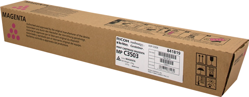 Ricoh Aficio MP-C3003/MP-C3004/MP-C3503/MP-C3504/MP-C4504/MP-C5504/MP-C6004 Amarillo Cartucho de Toner Original - 841818/841814