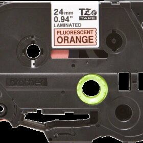 Brother TZeB51 Cinta Laminada Fluorescente Original de Etiquetas - Texto negro sobre fondo blanco - Ancho 24mm x 5 metros