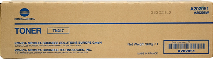 Konica Minolta TN217 Negro Cartucho de Toner Original - A202031/A202051/TN217