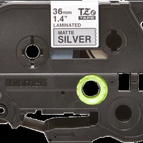 Brother TZeM961 Cinta Laminada Metalica Original de Etiquetas - Texto negro sobre fondo plata mate - Ancho 36mm x 8 metros
