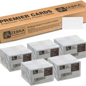Zebra Pack de 500 Tarjetas de PVC Originales Imprimibles Blancas - Formato CR-80 86x54mm - 104523-111