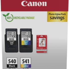 Canon PG540 Negro + CL541 Color Pack de 2 Cartuchos de Tinta Originales + 50 Hojas de Papel Fotografico - 5225B013