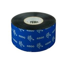 Zebra 4800 Pack de 12 Cintas de Transferencia Termica Original Negro - Resina - Ancho 40mm, Longitud 450m